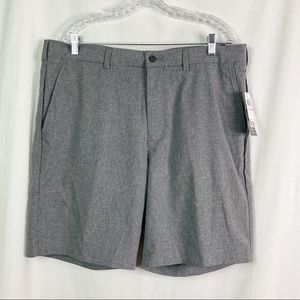 PGA Tour Flat Front Heather Gray Golf Shorts Active Waistband 38 NEW
